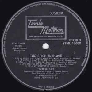 Image of Label Cover of LP - VG+/VG+ - YVONNE FAIR, Bitch Is Black (Tamla Motown; STML12008, UK 1975), ,  - 3026177E