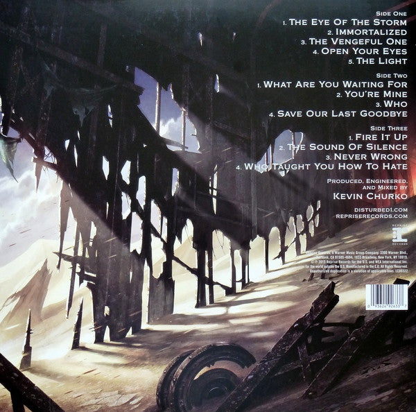 Image of Back Cover of 2xLP - VG+/EX - DISTURBED, Immortalized (Reprise Records; 9362-49263-3, Europe 2015, Gatefold, Insert, Side D Etched), ,  - 2926121E