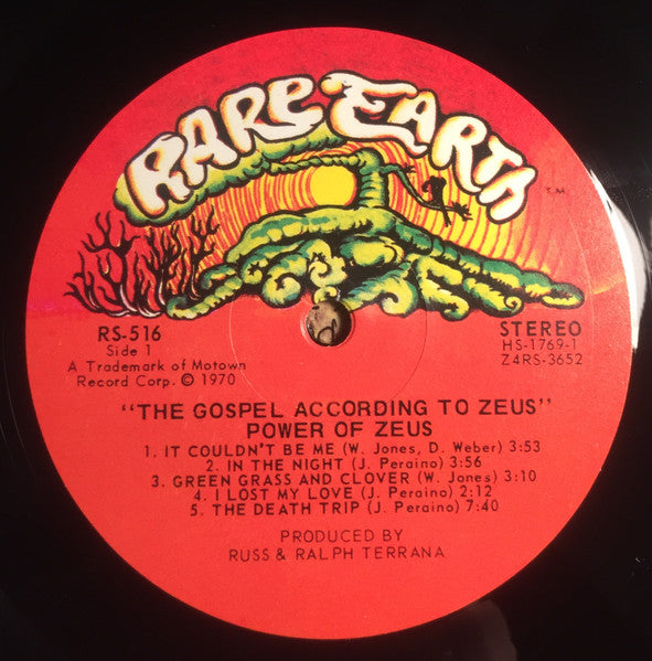 Image of Label Cover of LP - VG/VG+ - POWER OF ZEUS, The Gospel According To Zeus (Rare Earth; RS516, UK 2019 Reissue, Black Inner, Record Store Day Limited Release 2019), Still In Opened Shrinkwrap. Slight crease to sleeve.,  - 2316552C