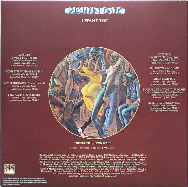 Image of Back Cover of LP - EX/EX - MARVIN GAYE, I Want You (Tamla; T6-342SL, Europe 2016 Reissue, Picture Sleeve, 180 Gram Vinyl), Still In Opened Shrinkwrap,  - 2346017S