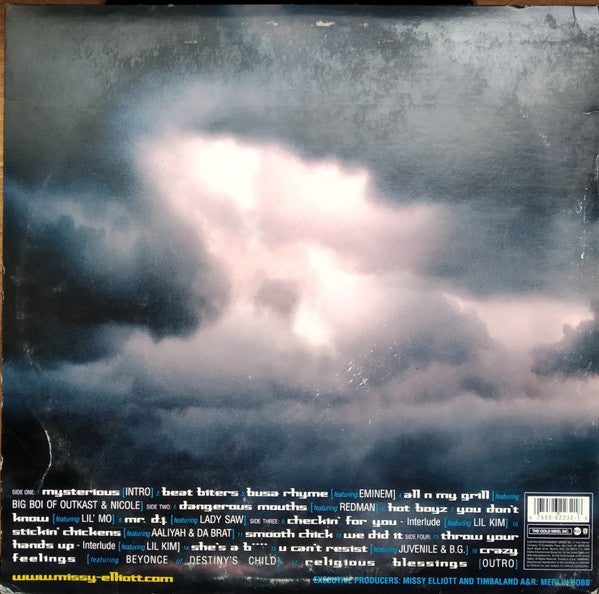 Image of Back Cover of 2xLP - VG/VG - MISSY MISDEMEANOR ELLIOTT, Da Real World (EastWest; 6206223212, US 1999, Insert), Several light hairlines. Edgewear and Ringwear. Small tear on insert. ,  - 4026280E