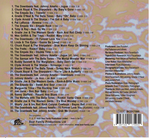 Image of Back Cover of CD - VG+/VG+ - VARIOUS, That'll Flat... Git It! Vol. 34: Rockabilly & Rock N'Roll From The Vaults Of Blue Moon & Bella Records (Bear Family Records; BCD17595, Europe 2020, Digipak With Glued In Booklet), ,  - 4056318S