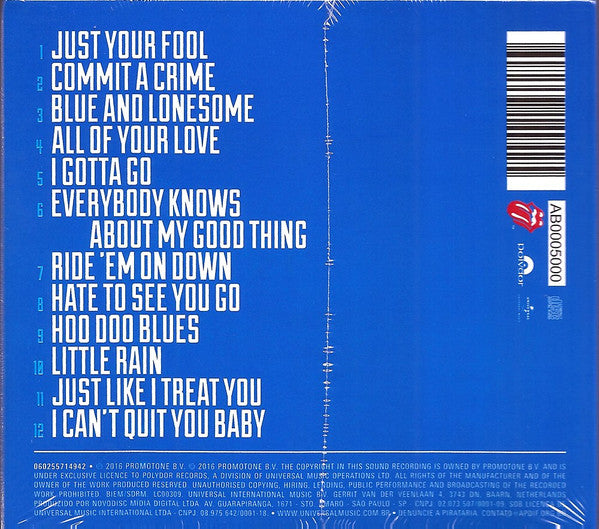 Image of Back Cover of CD - VG+/VG+ - THE ROLLING STONES, Blue & Lonesome (Rolling Stones Records; 060255714942,, Brazil 2016, Digipak, Inner), ,  - 1636286E