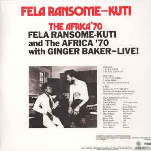 Image of Back Cover of LP - VG+/VG+ - FELA RANSOME-KUTI AND THE AFRICA 70 WITH GINGER BAKER, Live! (Knitting Factory Records; KFR2003-1, US 2014 Reissue, Insert), Still In Opened Shrinkwrap,  - 3446357S