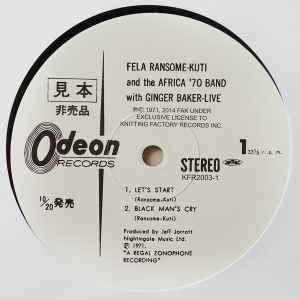 Image of Label Cover of LP - VG+/VG+ - FELA RANSOME-KUTI AND THE AFRICA 70 WITH GINGER BAKER, Live! (Knitting Factory Records; KFR2003-1, US 2014 Reissue, Insert), Still In Opened Shrinkwrap,  - 3446357S