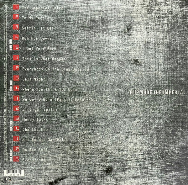 Image of Back Cover of 2xLP - VG/VG - FLIPMODE SQUAD, The Imperial (Elektra; 62238-1, US 1998, Picture Sleeve, Insert), A fair few marks but only hairlines,  - 4226375E