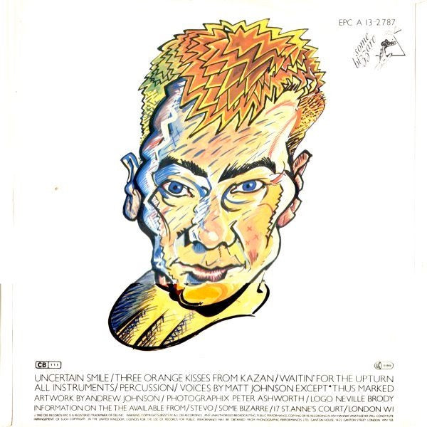 Image of Back Cover of 12" - VG/VG - THE THE, Uncertain Smile (Some Bizzare; EPC A13 2787, UK 1982, Picture Sleeve, Portrait On Rear Of Sleeve), ,  - 1726369E