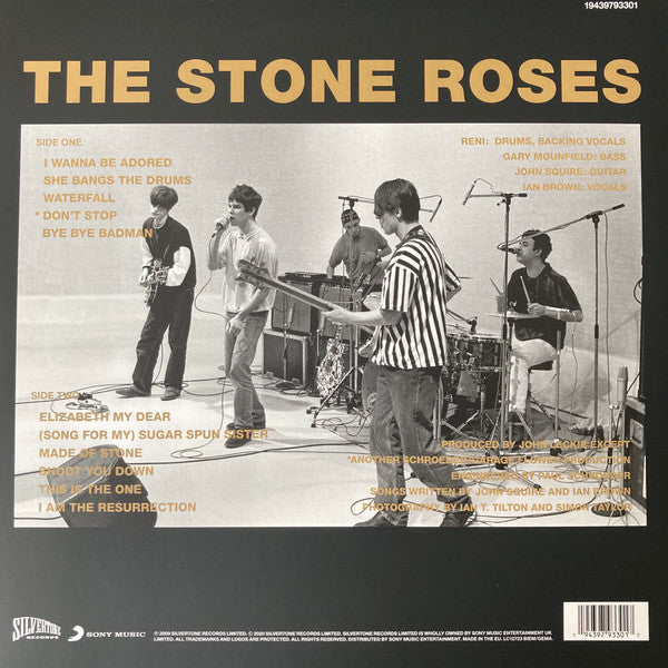 Image of Back Cover of 4954033S: LP - THE STONE ROSES, The Stone Roses (Sony; 19439793301, Europe 2020 Reissue, Inner, National Album Day. Clear Vinyl)   NEW/NEW