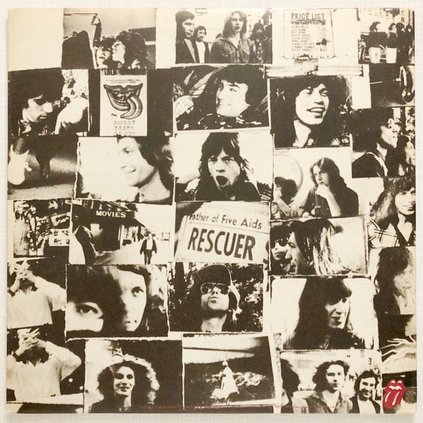 Image of Back Cover of 0224223E: 2xLP - THE ROLLING STONES, Exile On Main St (Rolling Stones; COC69100, UK 1972, Gatefold Centre Loading, No TM Next To Stones Logo On Bottom Right Of Rear Sleeve, 2 Inners, No Cards, Stamped And Hand Written Matrix Numbers, No TM On Rear Lips Logo, Band Name And Title Only On Opening Side Of Sleeve, First Press. ) A2,B2,C2,D1. Misprinted Red / Purple Mark on Sleeve  VG/VG