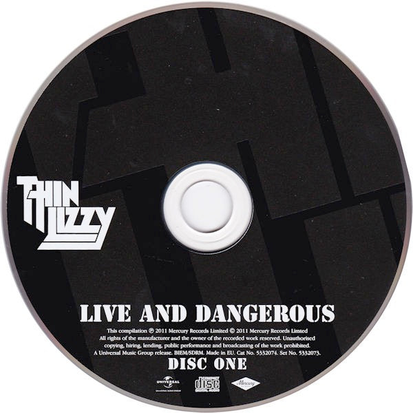 Image of Label Cover of 2xCD - EX/M - THIN LIZZY, Live And Dangerous (Mercury; 5332073, Europe 2011 Reissue, Double Digipak, Booklet, Deluxe Edition With DVD), Still SEALED In Shrinkwrap,  - 2116390C
