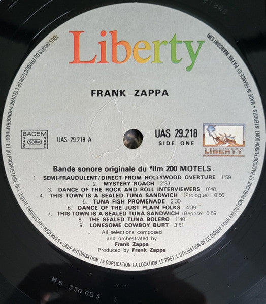 Image of Label Cover of 2xLP - VG/VG - FRANK ZAPPA, 200 Motels (Liberty Grey; UAS29218/9, France 1981 Reissue, Gatefold), Hairlines, edge & ring wear,  - 3646128S