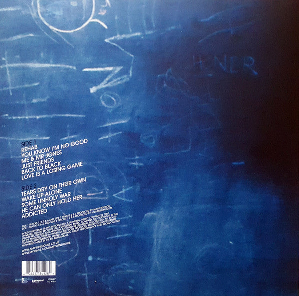 Image of Back Cover of LP - VG/VG - AMY WINEHOUSE, Back To Black (Universal Records; 173 412 8, Europe 2015 Reissue, Inner, 180g), Sleeve is creased.,  - 4116166C