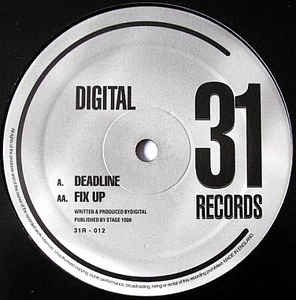 Image of Front Cover of 12" - /G+ - DIGITAL, Deadline / Fix Up (31 Records; 31R - 012, UK 2000, Plain Sleeve), Light hairlines only.,  - 2926229E