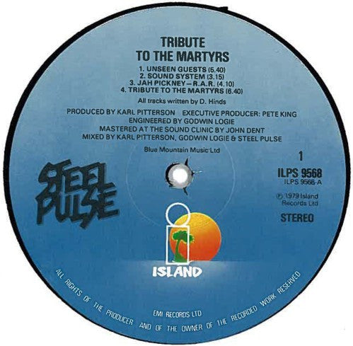 Image of Label Cover of LP - VG+/VG+ - STEEL PULSE, Tribute To The Martyrs (Island Records; ILPS 9568, UK 1979, Glossy Sleeve, Inner), Very light wear. Lovely copy.,  - 3346255S