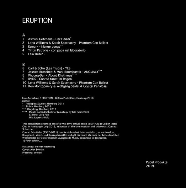 Image of Back Cover of LP - VG+/VG+ - VARIOUS, Eruption (Pudel Produkte; PP 029, Germany 2019, Insert, With 7"), ,  - 1546024S