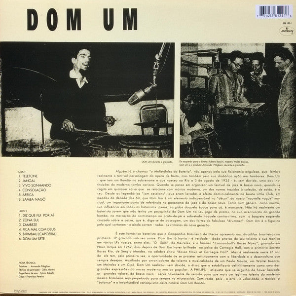 Image of Back Cover of 0125451E: LP - DOM UM, Dom Um (Mercury; 528 122-1, Brazil 1995) Sleeve has a little ringwear at the top and a tiny bit of discolouration.  VG/VG+