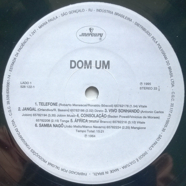 Image of Label Cover of 0125451E: LP - DOM UM, Dom Um (Mercury; 528 122-1, Brazil 1995) Sleeve has a little ringwear at the top and a tiny bit of discolouration.  VG/VG+