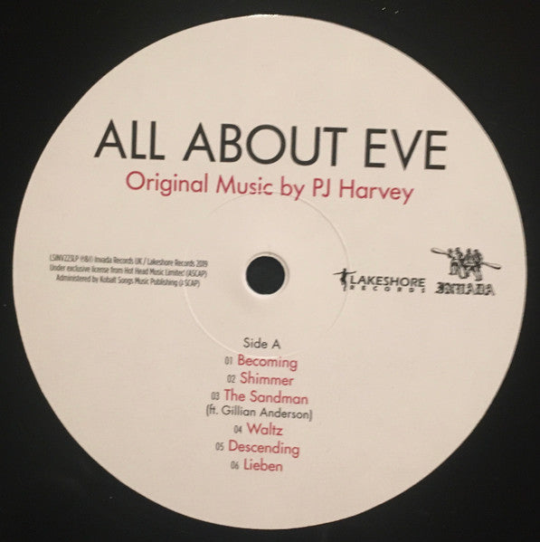Image of Label Cover of LP - VG+/VG+ - PJ HARVEY, All About Eve (Original Music) (Lakeshore Records; LSINV223LP, Europe 2019, Inner, 180 Gram Vinyl), Still In Opened Shrinkwrap,  - 3246230S