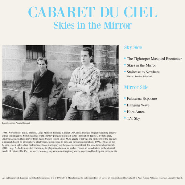 Image of Back Cover of LP - VG/G+ - CABARET DU CIEL, Skies In The Mirror (Hybride Sentimento; HYB.001, France 2018), Many surface wears, plays G+/VG with subtle background noise. Sleeve in good shape with wear on corner.,  - 4046153S