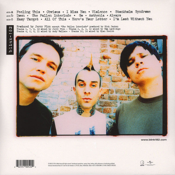 Image of Back Cover of 2xLP - NEW/NEW - BLINK-182, Blink-182 (Universal International Music B.V.; 5700520, Europe 2016 Reissue, Gatefold, Etched Disc), , Missing both the "Back To Black" sticker  - 4016230C