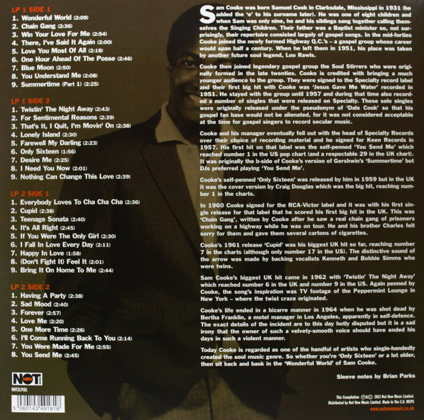 Image of Back Cover of 2xLP - EX/EX - SAM COOKE, The Singles Collection (Not Now Music; NOT2LP181, UK & Europe 2013, Gatefold), ,  - 1626109E