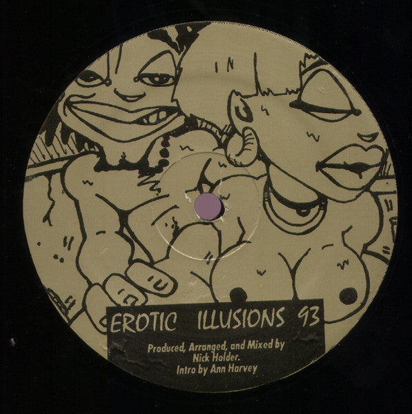 Image of Back Cover of 12" EP - /VG - NICK HOLDER, Drumatic Effex EP (DNH Records; DNH-006, Canada 1993, Plain Sleeve), manufacture fault, does not affect play, A1	Hustle Baby	A2	Deep State	B1	Erotic Illusions 93Vocals [Spoken Intro]   Ann Harvey - 2246079S