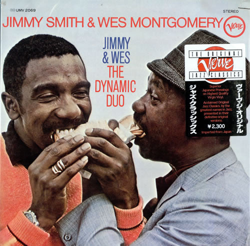 Image of Front Cover of LP - VG/G+ - JIMMY SMITH & WES MONTGOMERY, Jimmy & Wes - The Dynamic Duo (Verve Records; UMV 2069, Japan 1982 Reissue, Gatefold), Quite a few light marks! Hype sticker to sleeve.,  - 3916299C