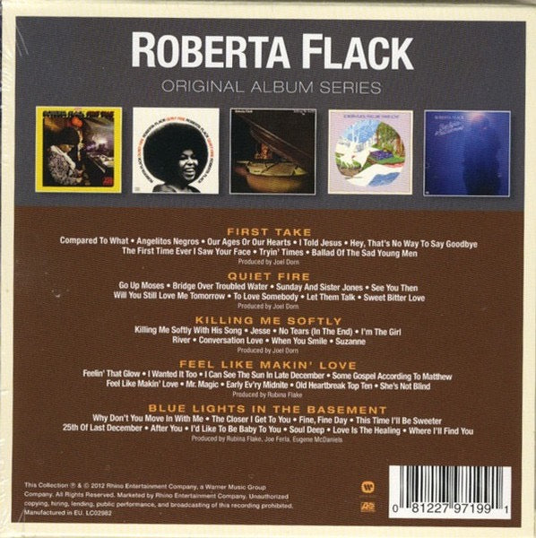 Image of Back Cover of 5xCD - VG/VG+ - ROBERTA FLACK, Original Album Series (Rhino Records; 8122797199, Europe 2012, Slipcase), ,  - 1036042E