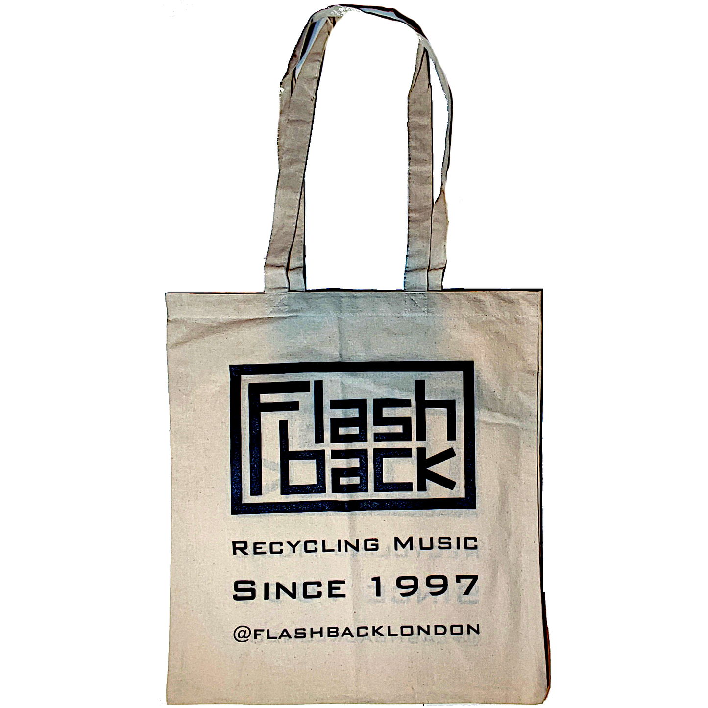 Image of Front Cover of Accessories - NEW/NEW - FLASHBACK TOTE BAG, Black Logo On Natural Cotton Bag (, UK , Fits up to 10 LPs), ,  - 0400000E