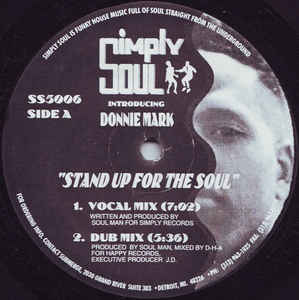 Image of Front Cover of 12" - /VG+ - DONNIE MARK, Stand Up For The Soul (Simply Soul; SS5006, US 1993, Plain Sleeve), ,  - 2346032S
