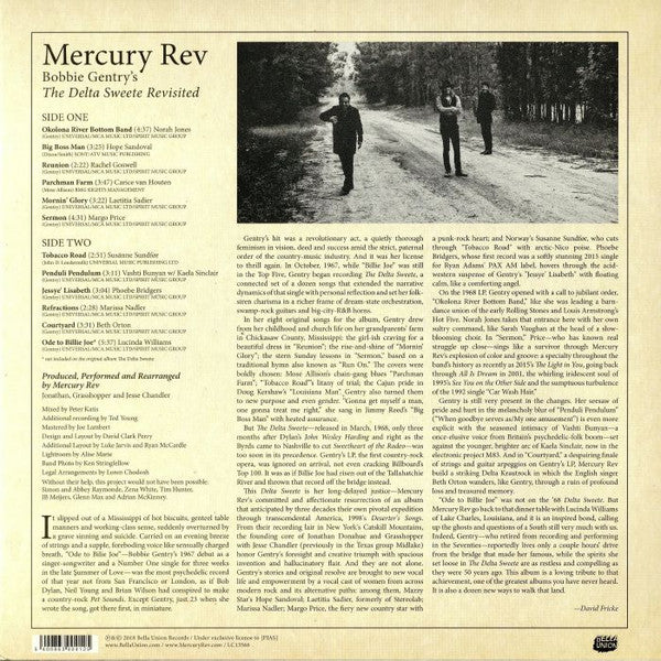 Image of Back Cover of 5124158E: LP - MERCURY REV, Bobbie Gentry's The Delta Sweete Revisited (Bella Union; BELLA852V, Europe 2019, Inner, Limited Edition, 180g)   VG+/VG+