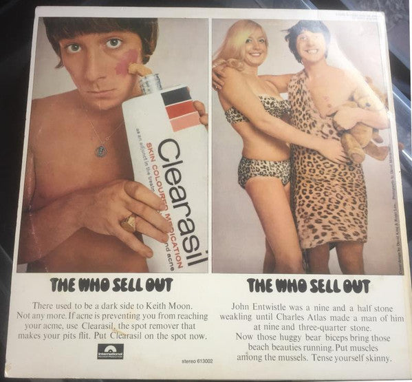 Image of Back Cover of LP - VG/G+ - THE WHO, The Who Sell Out (Polydor; 613002, Australia 1970s Reissue, Laminated Front Sleeve), Split Spine,  - 3826194E