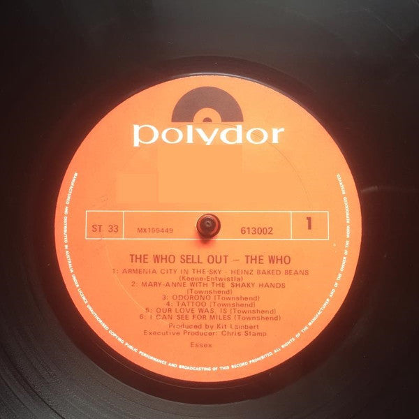 Image of Label Cover of LP - VG/G+ - THE WHO, The Who Sell Out (Polydor; 613002, Australia 1970s Reissue, Laminated Front Sleeve), Split Spine,  - 3826194E
