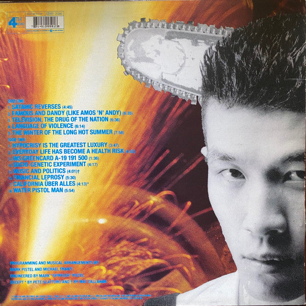 Image of Back Cover of LP - VG/VG - DISPOSABLE HEROES OF HIPHOPRISY, Hypocrisy is the Great Luxury (4th &B'Way; BRLPX584512259, UK 1992, Inner), ,  - 3226265E