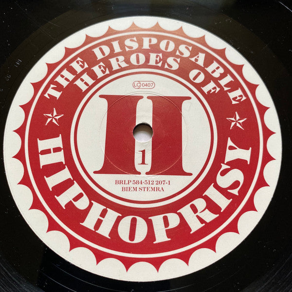 Image of Label Cover of LP - VG/VG - DISPOSABLE HEROES OF HIPHOPRISY, Hypocrisy is the Great Luxury (4th &B'Way; BRLPX584512259, UK 1992, Inner), ,  - 3226265E