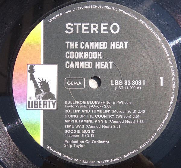 Image of Label Cover of LP - VG/VG+ - CANNED HEAT, The Canned Heat Cook Book (The Best Of Canned Heat) (Liberty; LBS 83.303 I, Germany 1970, Laminated Gatefold Sleeve), Minor wear to cover.,  - 4146091S