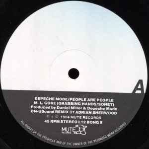 Image of Label Cover of 12" - VG+/VG+ - DEPECHE MODE, People Are People (ON-USound Remix By Adrian Sherwood) (Mute; L12 BONG 5, UK 1984, Die Cut Sleeve, Numbered, Limited Edition.), ,  - 2626128E