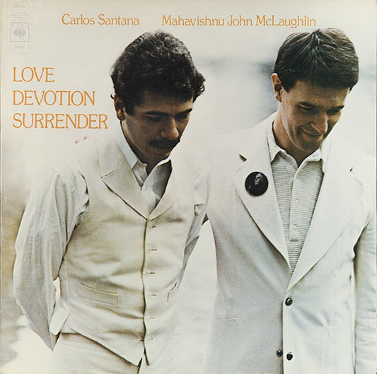Image of Front Cover of LP - VG+/EX - CARLOS SANTANA, MAHAVISHNU JOHN MCLAUGHLIN, Love Devotion Surrender (CBS Orange (33 1/3 On Label); 69037, UK 1973, Gatefold), ,  - 1416516C