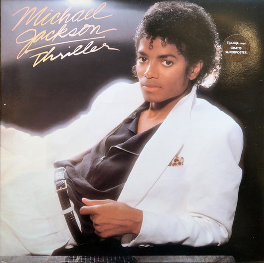 Image of Front Cover of 5144317S: LP - MICHAEL JACKSON, Thriller (Epic; EPC 85930, Netherlands 1982, Gatefold, Inner, Hype sticker on front sleeve) Strong VG+ Name indented on sleeve (only seen at an angle)  VG+/VG+