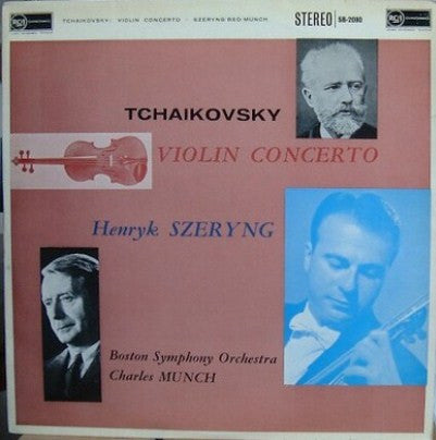 Image of Front Cover of 4724379E: LP - CHARLES MUNCH, BOSTON SYMPHONY ORCHESTRA, HENRYK SZERYNG, Tchaikovsky: Violin Concerto In D (RCA Red Seal, Silver Spot; SB.2080, UK , Laminated (Front) Scalloped Flipback Sleeve) Surface Noise on Side 2  VG/G+