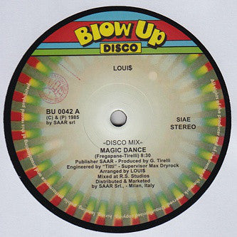 Image of Front Cover of 1914289C: 12" - LOUI$, Magic Dance / Pink Footpath (Blow Up Disco; BU 0042,   2011, Plain Sleeve) Light marks only.  VG/VG