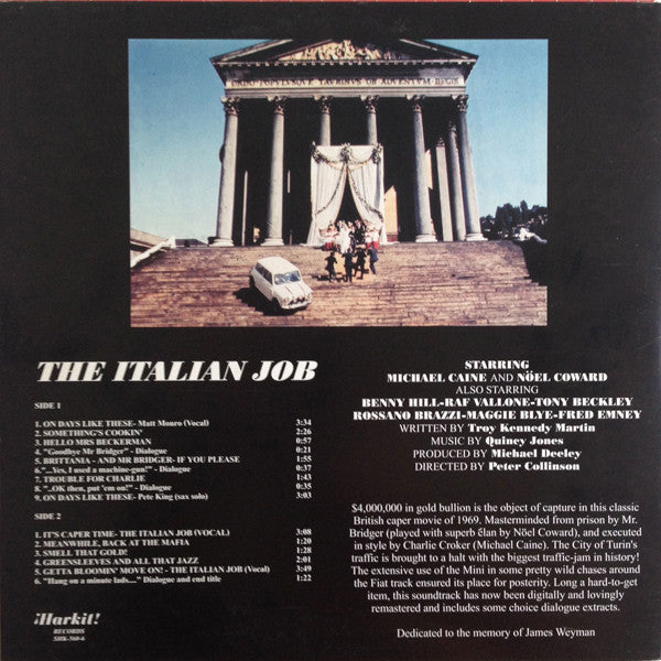 Image of Back Cover of 2224352E: LP - QUINCY JONES, The Italian Job (Harkit Records; SHK-560-6, UK 2000s Reissue, Gatefold, Remastered) Strong VG+ Throughout  VG+/VG+