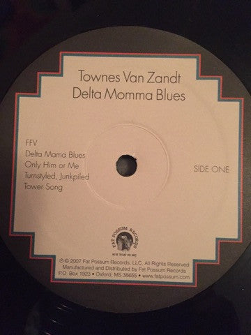 Image of Label of 2314035C: LP - TOWNES VAN ZANDT, Delta Momma Blues (Fat Possum Records; FP1088-1, US 2020 Reissue)   NEW/NEW