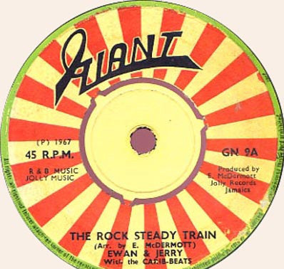Image of Front Cover of 7" - /VG - EWAN & JERRY WITH THE CARIB-BEATS, The Rock Steady Train / My Baby Is Gone (Giant; GN 9, UK 1967, 3-Prong Centre), Light marks, no centre piece.,  - 0726180E