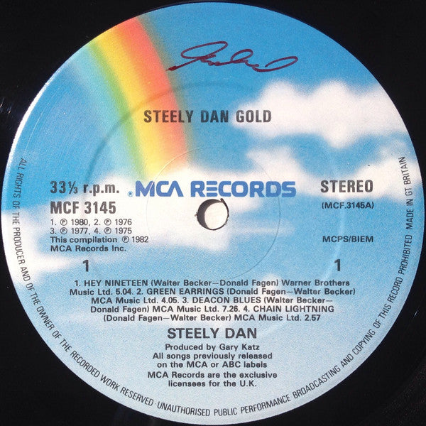 Image of Label Cover of 2xLP - VG/VG+ - STEELY DAN, Gold (MCA Blue Rainbow; MCF 3145, UK 1982, With Bonus 12"), Edge Wear,  - 3826176E