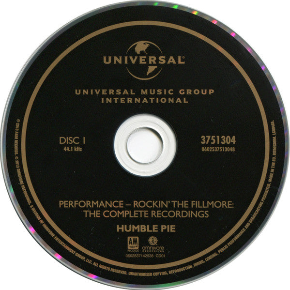 Image of Back Cover of 4655212S: 4xCD - HUMBLE PIE, Performance: Rockin' The Fillmore: The Complete Recordings (Omnivore Recordings; 3751304, Europe 2013, Box Set, Booklet & Inners)   VG+/VG+