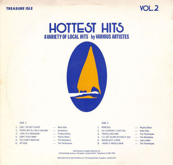 Image of Back Cover of LP - VG/VG - VARIOUS ARTISTS, Hottest Hits Volume 2 (Treasure Isle; , UK 1990s Reissue), ,  - 1416156C