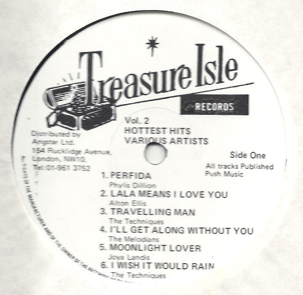 Image of Label Cover of LP - VG/VG - VARIOUS ARTISTS, Hottest Hits Volume 2 (Treasure Isle; , UK 1990s Reissue), ,  - 1416156C