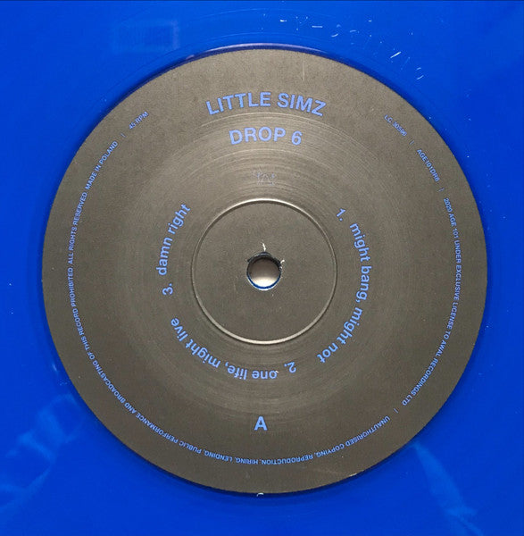 Image of Label Cover of 5134156E: 12" EP - LITTLE SIMZ, Drop 6 (Age 101 Music; AGE101DR6, UK 2020, Gatefold, Blue Transparent Vinyl.)   NEW/NEW