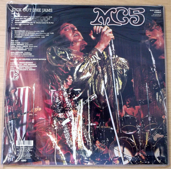 Image of Back Cover of 3724112E: LP - MC5, Kick Out the Jams (Elektra; 73660, UK 2003 Reissue, Plastic Sleeve, Insert, Picture Disc)   VG+/VG+